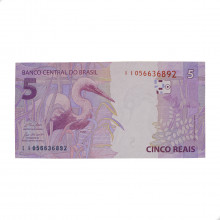 Cédula RL5.028 5 Reais II 2021 SOB/FE - Paulo Roberto N. Guedes / Roberto Campos Neto