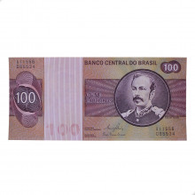 Cédula C-147 100 Cruzeiros 1981 C/ Manchas SOB/FE