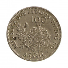 Moeda V-054 100 Réis - MBC+ MCMI (1901) Cupro Níquel Ø21mm 5gr.