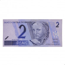 Cédula C-255 2 Reais 2001 SOB - Pedro S. Malan / Armínio Fraga Neto (2ª chancela)