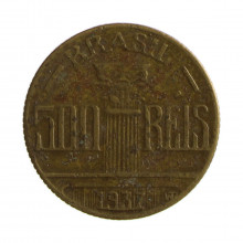 Moeda V-154 500 Réis 1937 BC/MBC Feijó Bronze Alumínio Ø22,5mm 5gr.