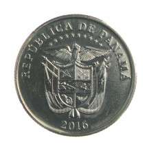 Moeda KM#156 ¼ Balboa 2016 FC Panamá América 1999 Reversão do Canal do Panamá Cupro Níquel Ø24,26mm 5,67gr.