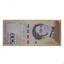 Cédula P#108b 500 Bolivars 2018 Venezuela América SOB/FE