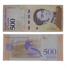 Cédula P#108b 500 Bolivars 2018 Venezuela América SOB/FE