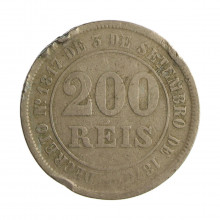 Moeda V-023 200 Réis 1882 BC  Cupro Níquel Ø32mm 15gr.
