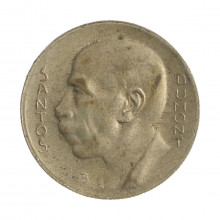 Moeda P-723 5000 Réis 1938 MBC+ Santos Dumont Prata 0.600 Ø27,5mm 10gr.