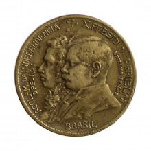 Moeda V-123a 1000 Réis 1922  MBC+  Centenário da Independência do Brasil - BBASIL Bronze Alumínio  Ø26,7mm 8gr.*