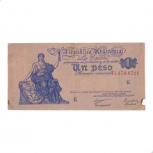 Cédula P#262 1 Peso 1951-1952 Falta p. Pedaço Argentina América MBC