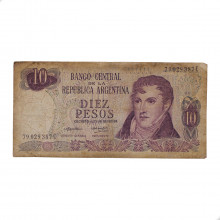 Cédula P#295a.1 10 Pesos 1973-1974  Argentina América BC