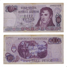Cédula P#289a.3 10 Pesos 1971  Argentina América MBC