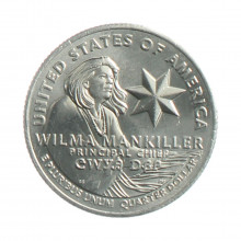 Moeda KM#770 Quarter Dollar American Woman Wilma Mankiller 2022 D SOB/FC USA América Cupro Níquel Ø24,26mm 5,67gr.