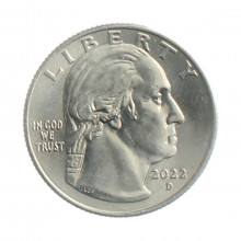 Moeda KM#775 Quarter Dollar American Woman Anna May Wong 2022 D FC USA América Cupro Níquel Ø24,26mm 5,67gr.