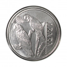 Moeda V-430 5 Cruzeiros Reais 1993 FC Arara Aço Inoxidável Ø21mm 3,3gr.