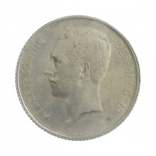Moeda KM#73.1 1 Franc 1914 MBC Bélgica Europa  Prata 0.835 Ø23mm 5gr.