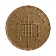 Moeda KM#927 1 Penny 1983 MBC+ Reino Unido Europa Bronze Ø20,3mm 3,56gr.