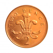 Moeda KM#987 2 Pence 2000 MBC/SOB Reino Unido Europa Aço revestido de cobre Ø25,9mm 7,12gr.