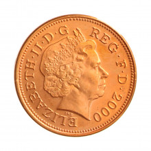 Moeda KM#987 2 Pence 2000 MBC/SOB Reino Unido Europa Aço revestido de cobre Ø25,9mm 7,12gr.