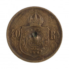 Moeda B-796 40 Réis 1879 BC Bronze Ø30mm 12gr.*