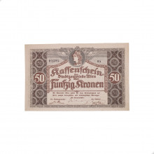 Cédula Notgeld 50 Kronen 1918 Viena Austria Europa FE