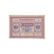 Cédula Notgeld 20 Kronen 1918 Viena Austria Europa SOB