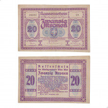 Cédula Notgeld 20 Kronen 1918 Viena Austria Europa SOB