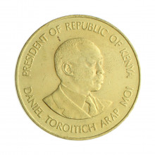 Moeda KM#18 10 Cents 1980 MBC Quênia África Latão R Níquel Ø30,8mm 9,4gr.