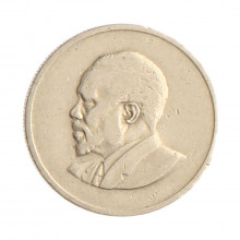 Moeda KM#4 50 Cents 1968 MBC Quênia África Cupro Níquel Ø21mm 3,8gr.