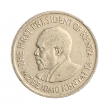 Moeda KM#13 50 Cents 1978 MBC Quênia África Cupro Níquel Ø20,96mm 3,89gr.
