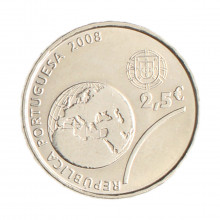 Moeda KM#790 2,5 Euros 2008 SOB/FC Portugal Europa Jogos Olímpicos Cupro Níquel Ø28mm 10gr.