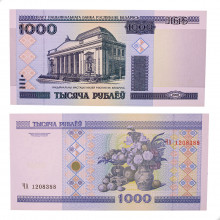Cédula P#28a1 1000 Rubles 2000 Bielorrússia Europa FE