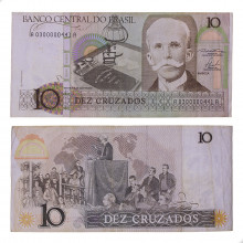 Cédula C-180 10 Cruzados 1986 Baixas e Altas Numerações BC