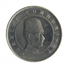 Moeda km#1166 10 Kuruş 2005 FC Turquia Ásia Latão R Níquel Ø19,25mm 3,8gr.