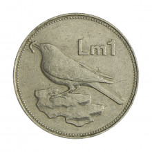 Moeda KM#82 1 Pound 1986 MBC Malta Europa Níquel Ø29,9mm 13gr.