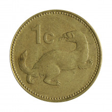 Moeda KM#78 1 Cent 1986 MBC Malta Europa Latão R de Níquel Ø18,51mm 2,81gr.