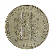 Moeda KM#44 100 Escudos 1980 SOB Portugual Europa Cupro-Níquel Ø34mm 16gr.