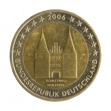 Moeda KM#253 2 Euros 2006 G MBC Alemanha Europa Estados federais - "Schleswig-Holstein" Bimetálico Ø25,75mm 8,5gr.