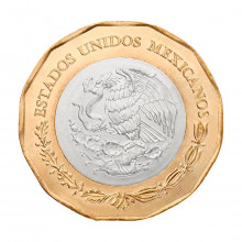 Moeda KM#New 20 Pesos 2026 FC México América Guadalajara Copa do Mundo 2026 FIFA Bimetálico Ø30mm 12,67gr.