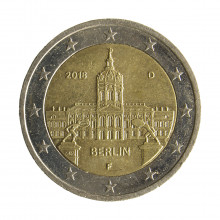 Moeda KM#367 2 Euros 2018 F MBC Alemanha Europa Estado de Berlim Bimetálico Ø25,75mm 8,5gr.