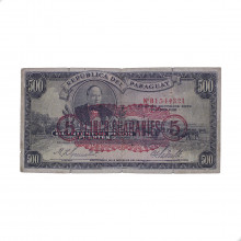 Cédula P#174 5 Guaraníes 1943 Paraguai América BC