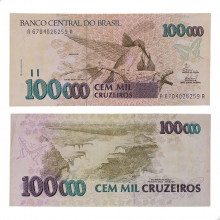 Cédula C-230 100000 Cruzeiros 1993 C/ Manchas SOB