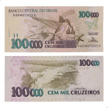 Cédula C-227 100000 Cruzeiros 1992 SOB/FE