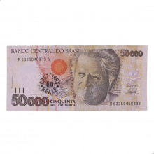 Cédula C-234 50 Cruzeiros Reais 1993 C/ Manchas SOB/FE