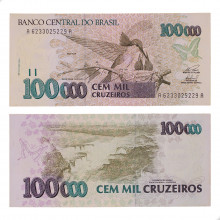 Cédula C-229 100000 Cruzeiros 1993 SOB/FE