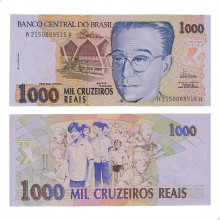 Cédula C-238 1000 Cruzeiros Reais 1993 C/ Manchas SOB/FE