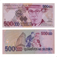 Cédula C-237 500 Cruzeiros Reais 1993 C/ Manchas SOB/FE