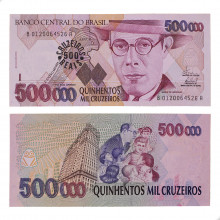 Cédula C-237 500 Cruzeiros Reais 1993 SOB
