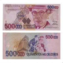 Cédula C-236 500 Cruzeiros Reais 1993 C/ Manchas SOB/FE