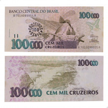 Cédula C-235 100 Cruzeiros Reais 1993 C/ Manchas SOB/FE