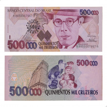 Cédula C-236 500 Cruzeiros Reais 1993 SOB/FE