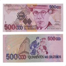 Cédula C-237 500 Cruzeiros Reais 1993 SOB/FE